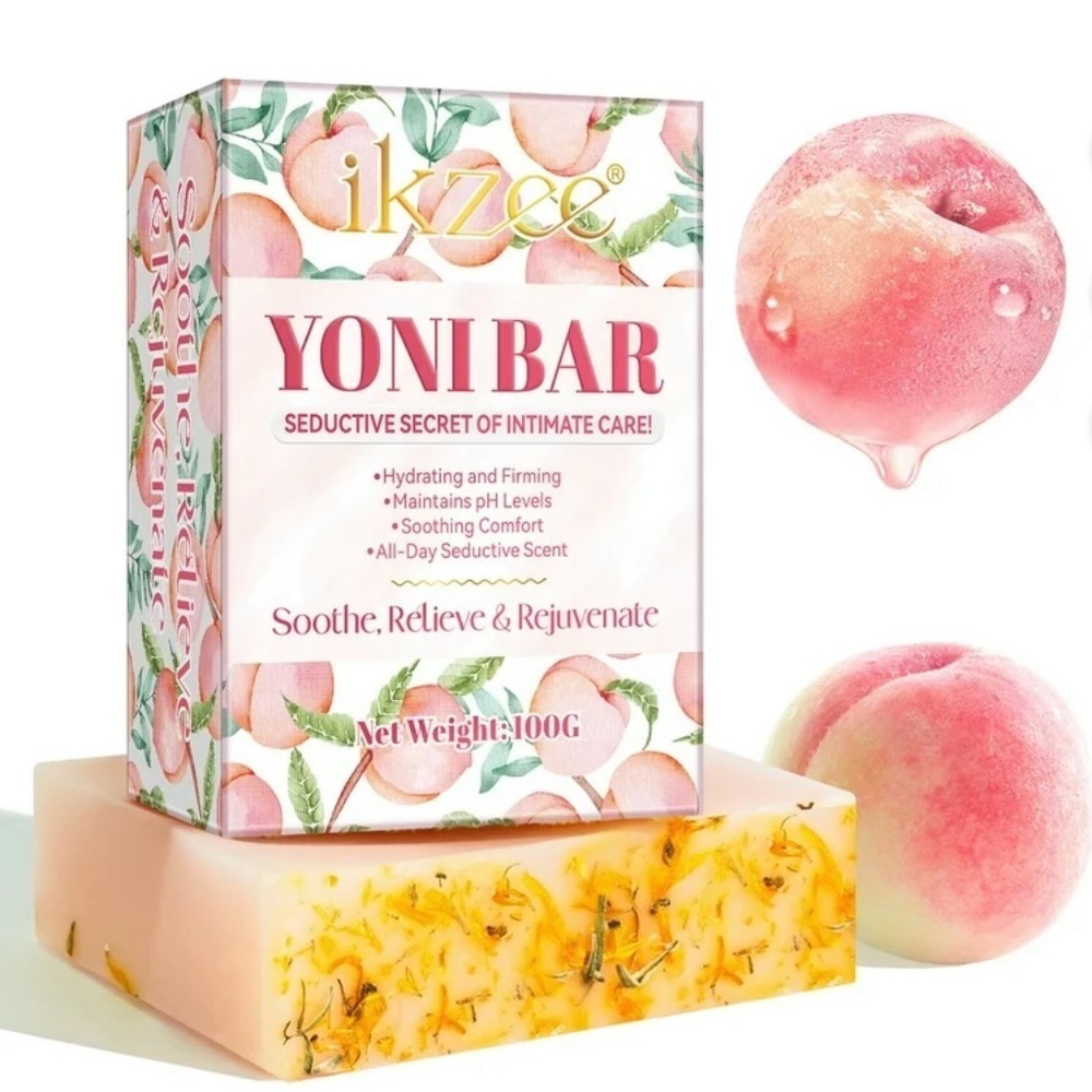 2 PCS Yoni Intimate Soap Bar for Women Ph Balance, Natural Yoni Peach Scent
